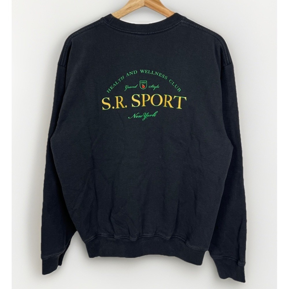 Sporty & Rich S.R. Sport Sweatshirt Health Wellness Club New York USA Black S